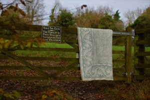 Welsh Quilt in Duck Egg Blue & White Q05